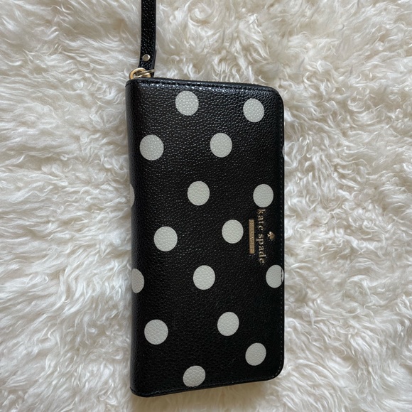 Kate Spade New York Polka Dot Zip Wallet - Picture 1 of 4